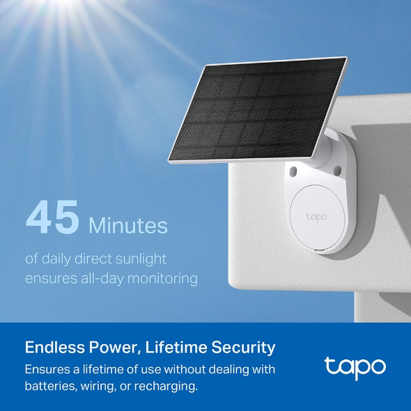 Cámara Smart WiFi TPLink TAPO C-410 con Panel Solar – Visión Nocturna – Micro SD – 2K