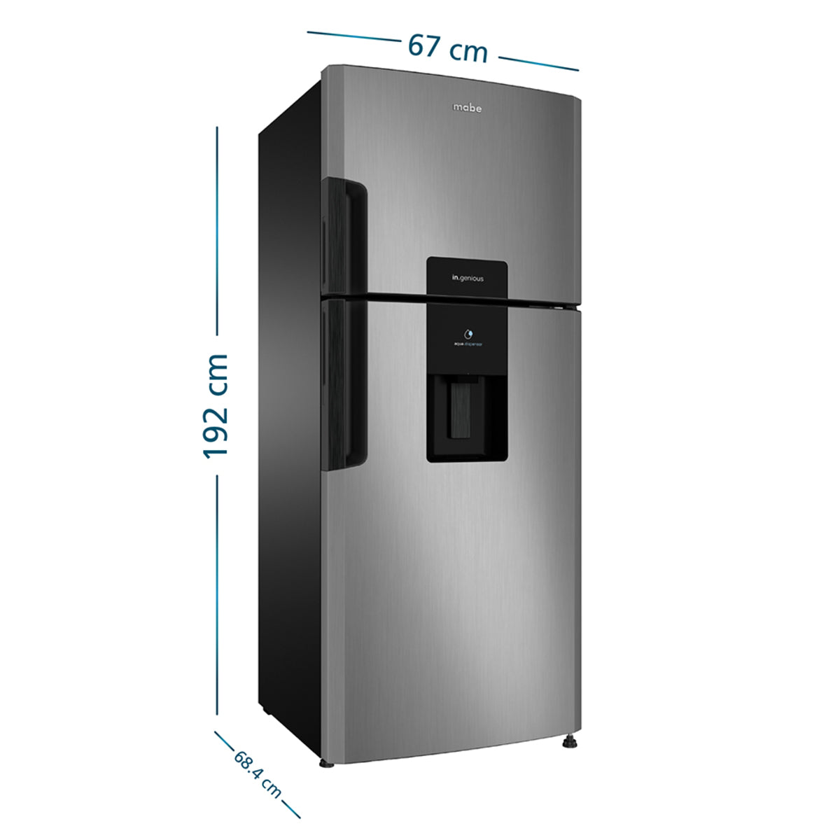 Refrigeradora Mabe No Frost 470 Litros - Color Platinum - RMP470JET