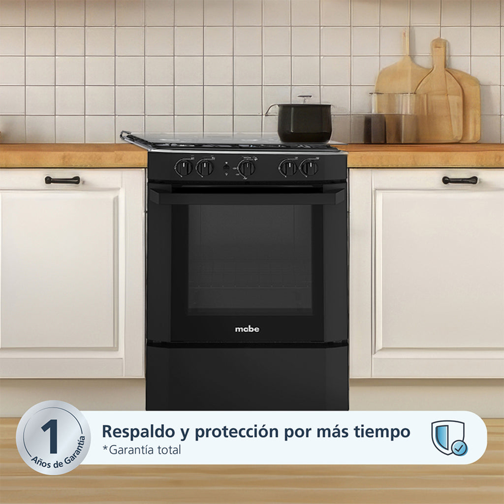 Cocina a Gas MABE - 4 Quemadores 60 cm - EM6025SN0 Negra