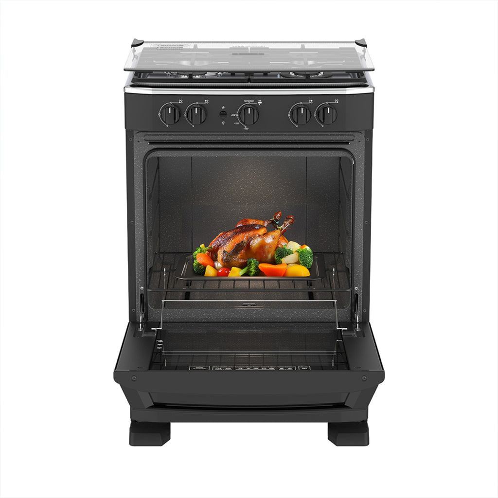 Cocina a Gas MABE - 4 Quemadores 60 cm - EM6025SN0 Negra