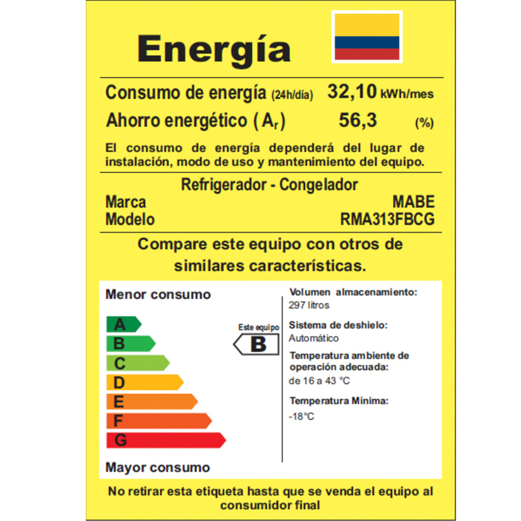 Refrigeradora Mabe No Frost 313 Litros - Color Grafito - RMA313FBCG
