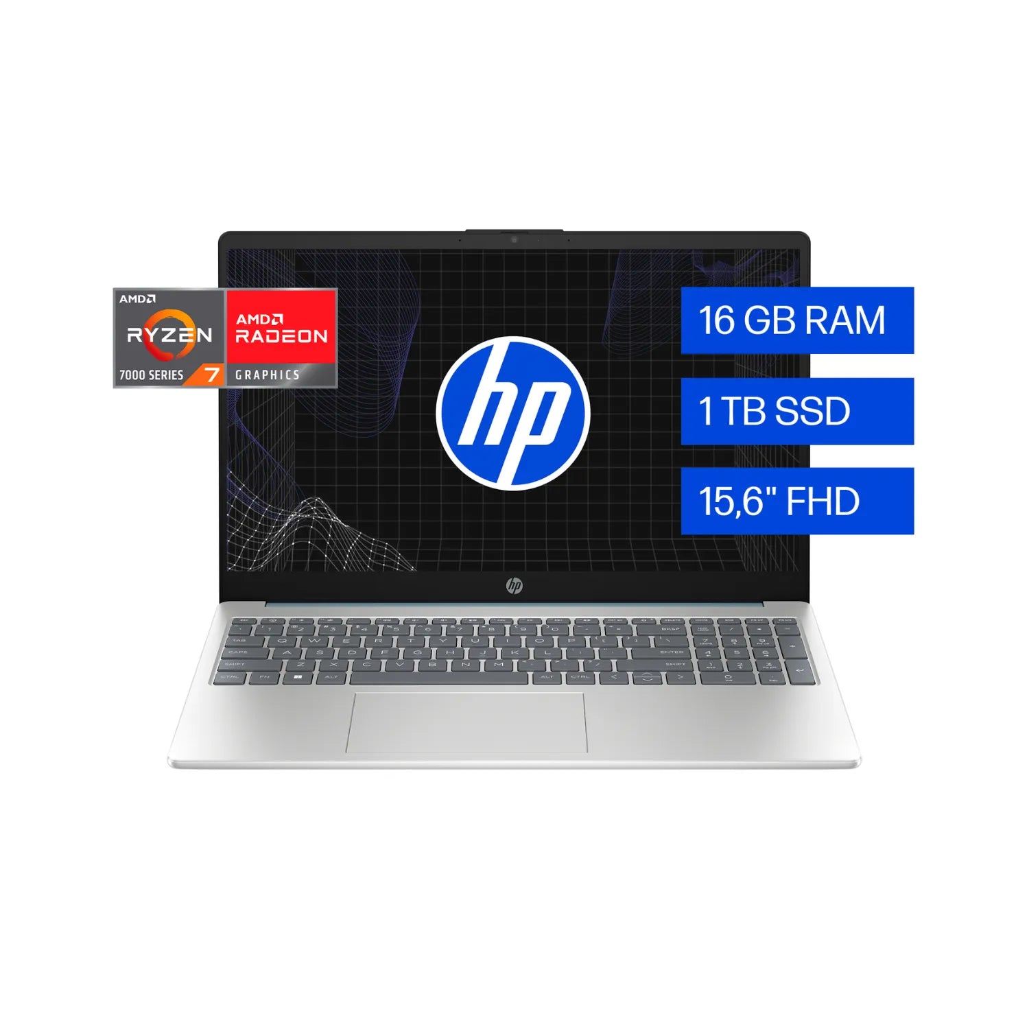 Laptop HP AMD R7-7730U - 16GB RAM - 1TB SSD Almacenamiento - 15.6″ FHD