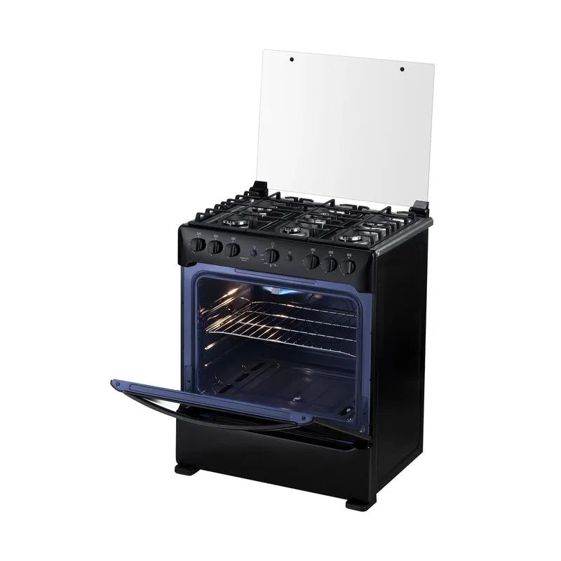 Cocina a Gas Indurama - 6 Quemadores 30" - SORRENTO MAXIGRILL ZAFIRO Negro