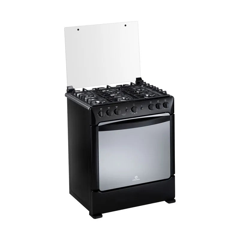 Cocina a Gas Indurama - 6 Quemadores 30" - SORRENTO MAXIGRILL ZAFIRO Negro
