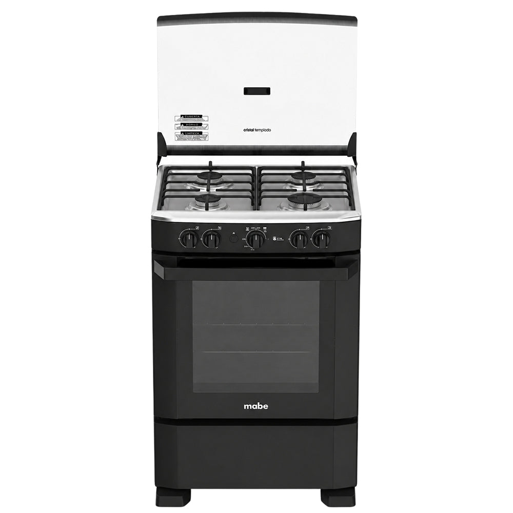 Cocina a Gas MABE - 4 Quemadores 60 cm - EM6025SN0 Negra