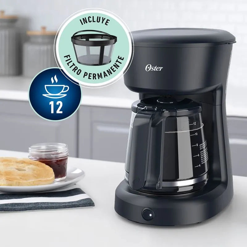 Cafetera Eléctrica Oster | 12 Tazas Color Negro