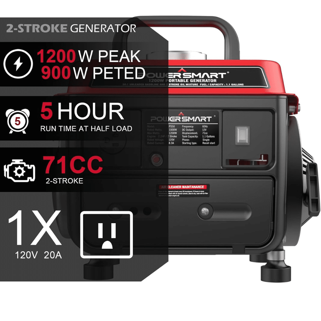 Generador Eléctrico A Gasolina Power Smart 1200w 2-stroke – Ps50