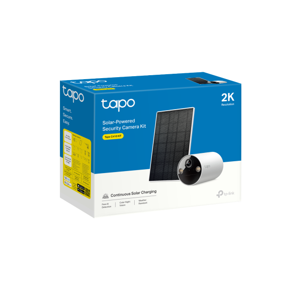 Cámara Smart WiFi TPLink TAPO C-410 con Panel Solar – Visión Nocturna – Micro SD – 2K
