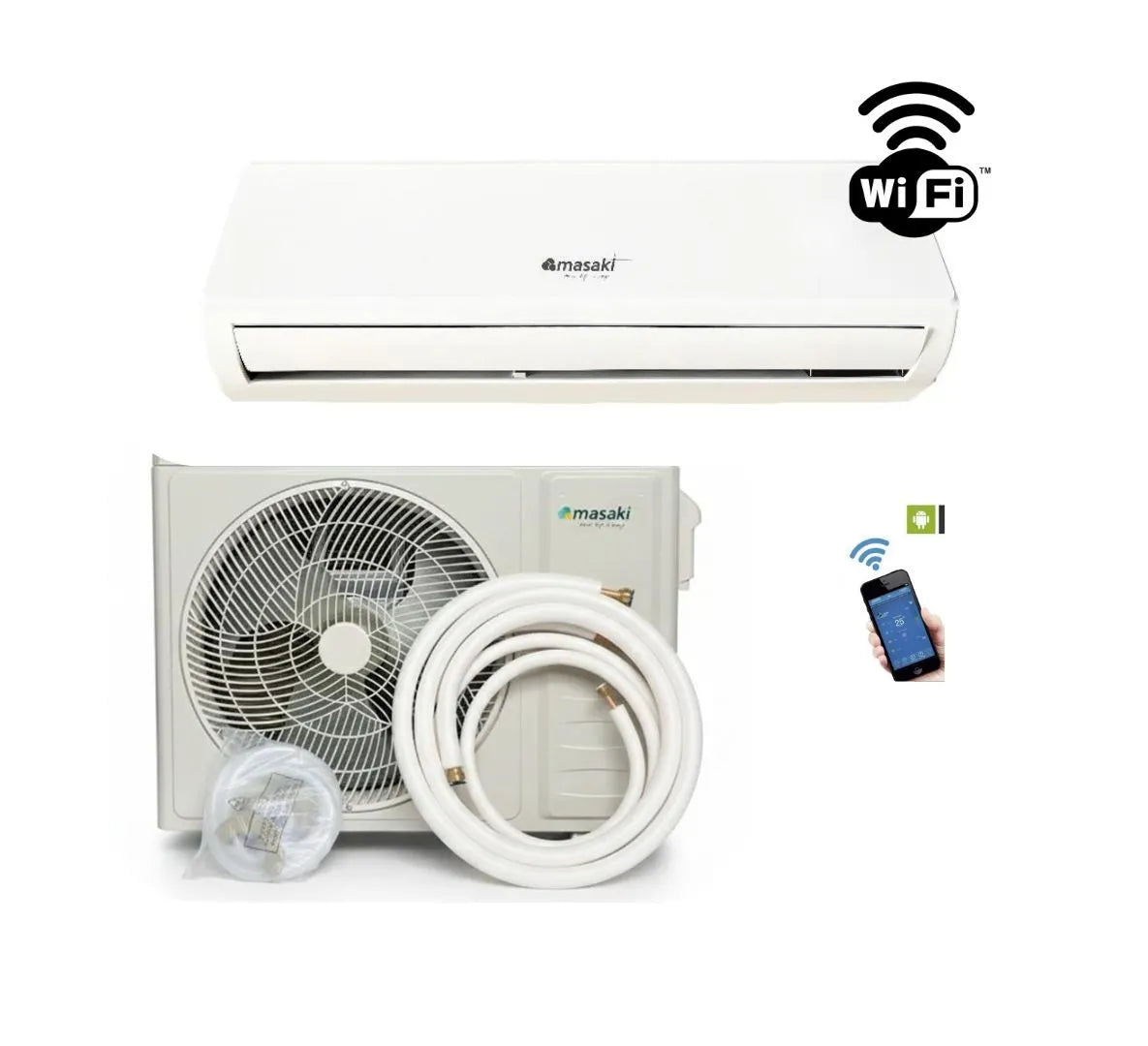 Aire Acondicionado 12000 BTU alta eficiancia con Wifi MASAKI | funcion auto limpieza